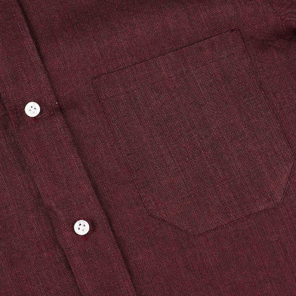 Rubinacci Vintage archive camicia in lino bordeaux Nuovo
