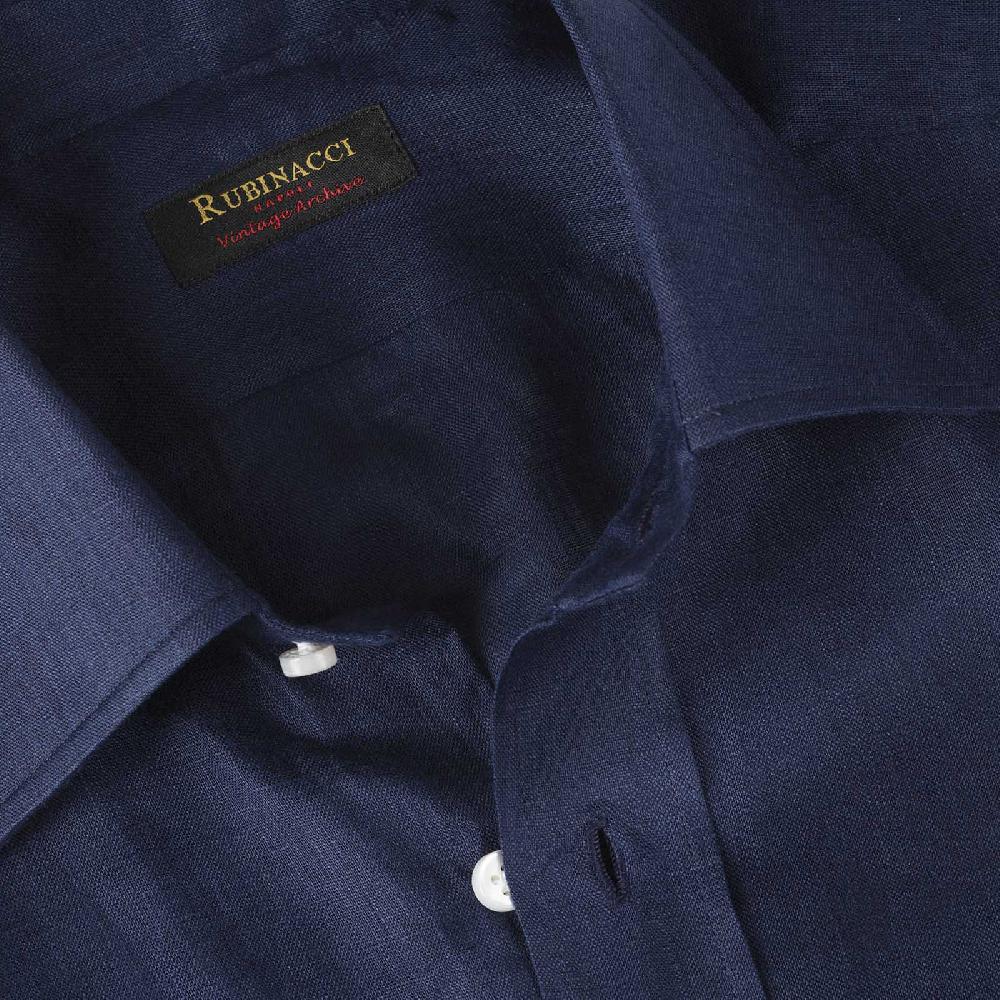 Rubinacci Vintage archive camicia in lino blu Promozione