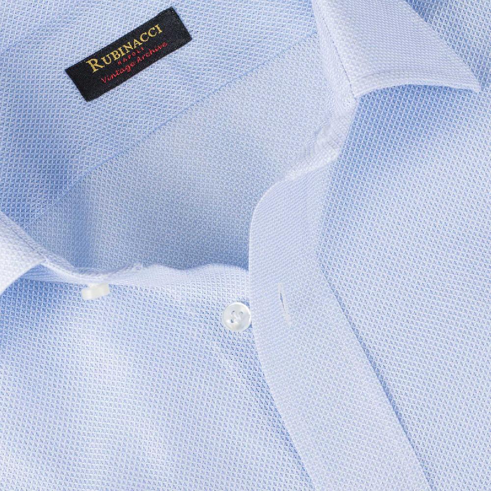 Rubinacci Vintage archive camicia in cellulare azzurro Spedizione Gratuita