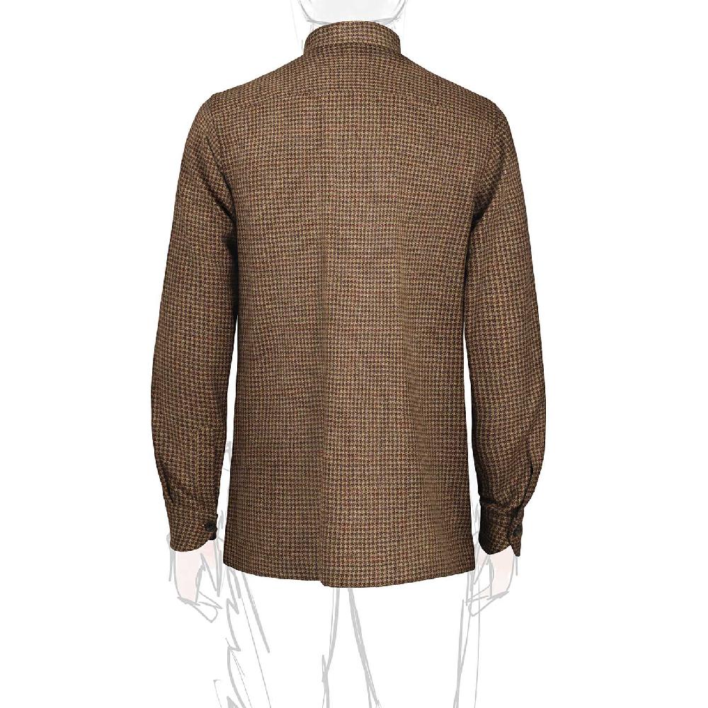 Rubinacci Vintage archive sahariana guru in pied de poule di cashmere nocciola Affare Del Giorno
