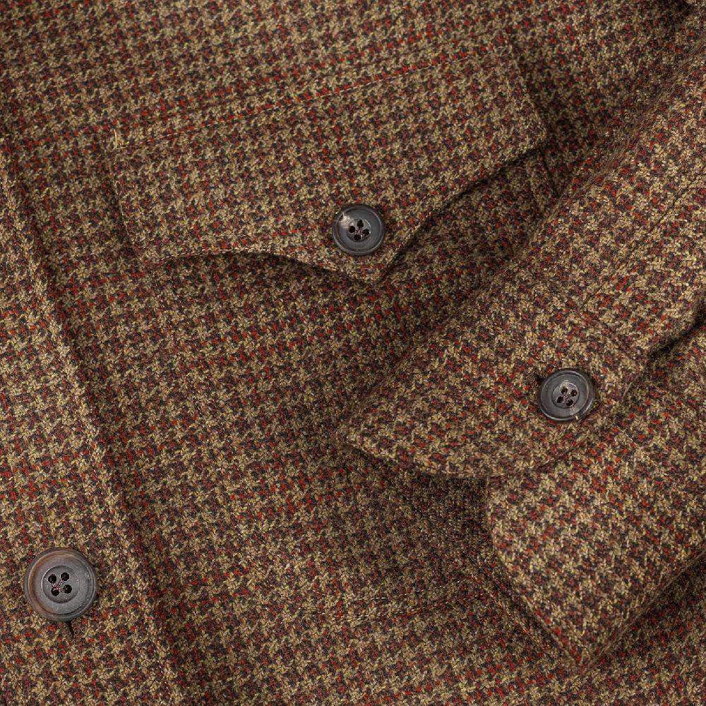 Rubinacci Vintage archive sahariana guru in pied de poule di cashmere nocciola Affare Del Giorno