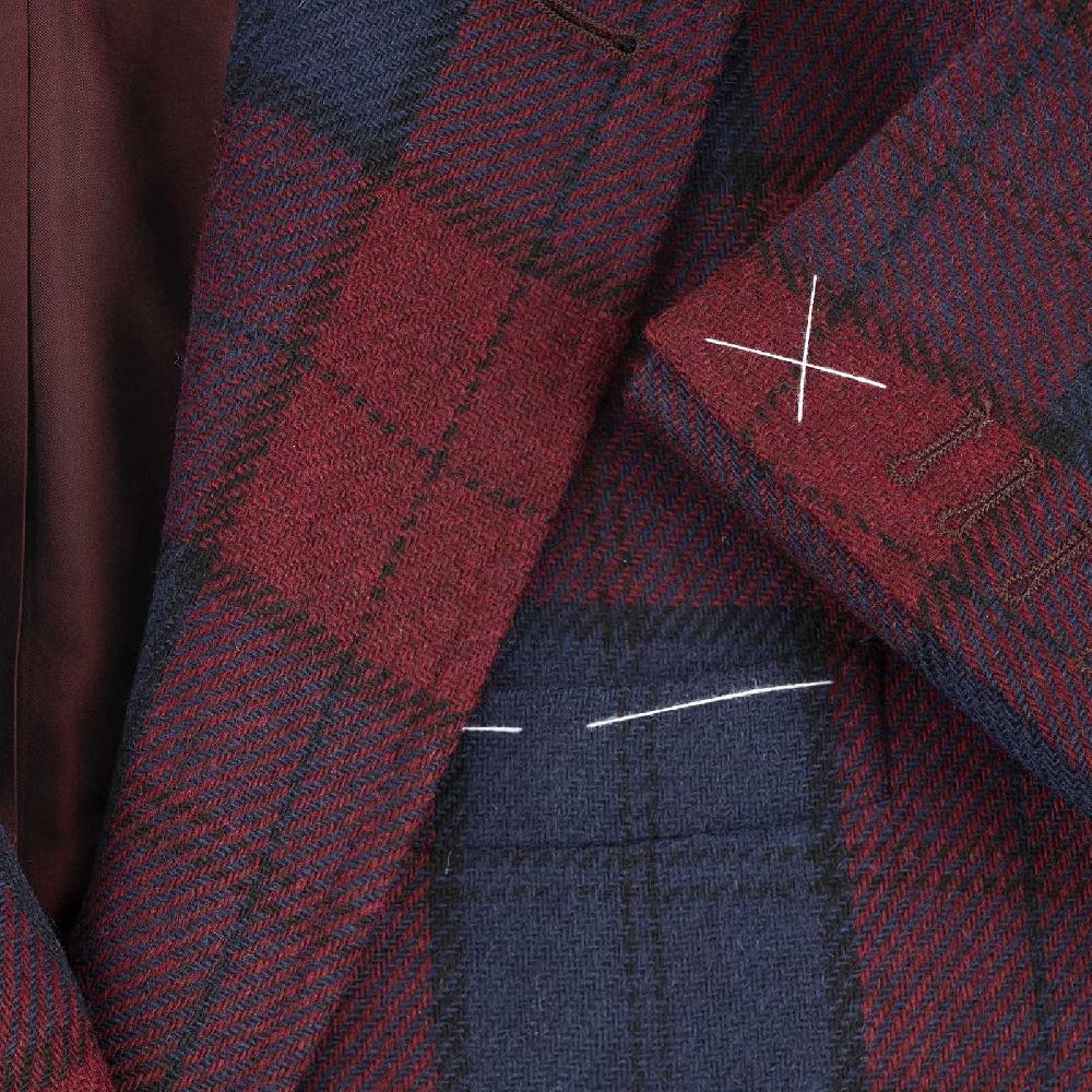 Rubinacci Vintage archive giacca tartan bordeaux Sconto
