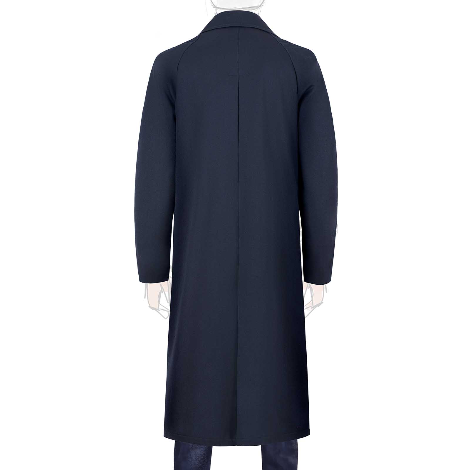 Rubinacci Vintage archive cappotto raglan in diagonale di lana blu Online