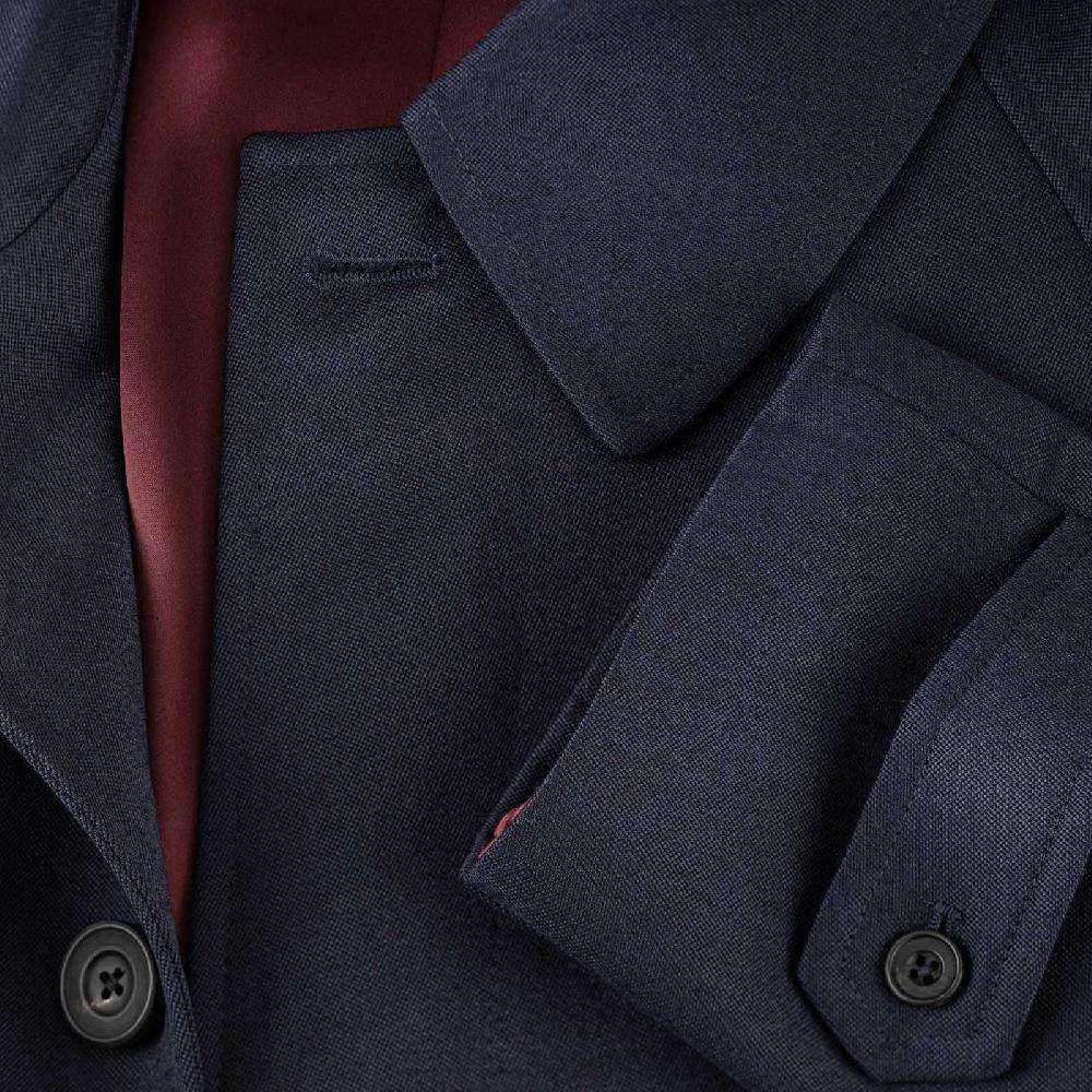 Rubinacci Vintage archive cappotto raglan in diagonale di lana blu Online