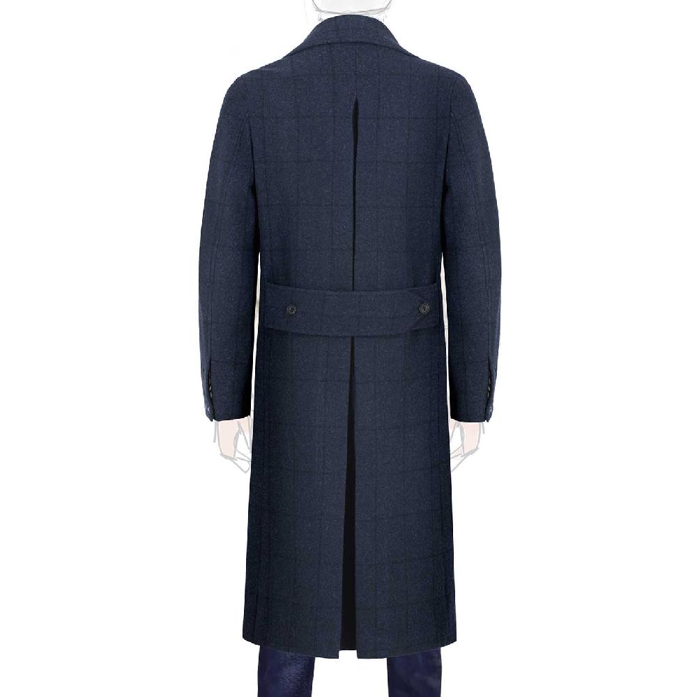 Rubinacci Vintage archive cappotto Ulster in lana a quadri blu Outlet