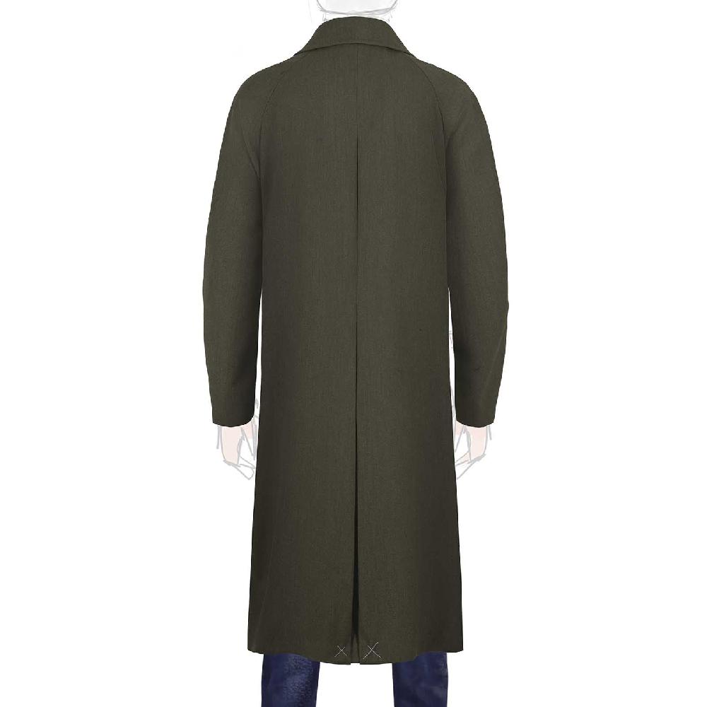 Rubinacci Vintage archive cappotto raglan in diagonale di lana verde Saldi