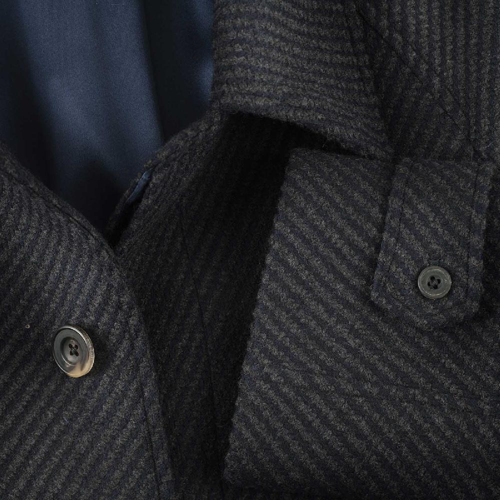 Rubinacci Vintage archive cappotto raglan in diagonale di lana skyfall blu Offerte