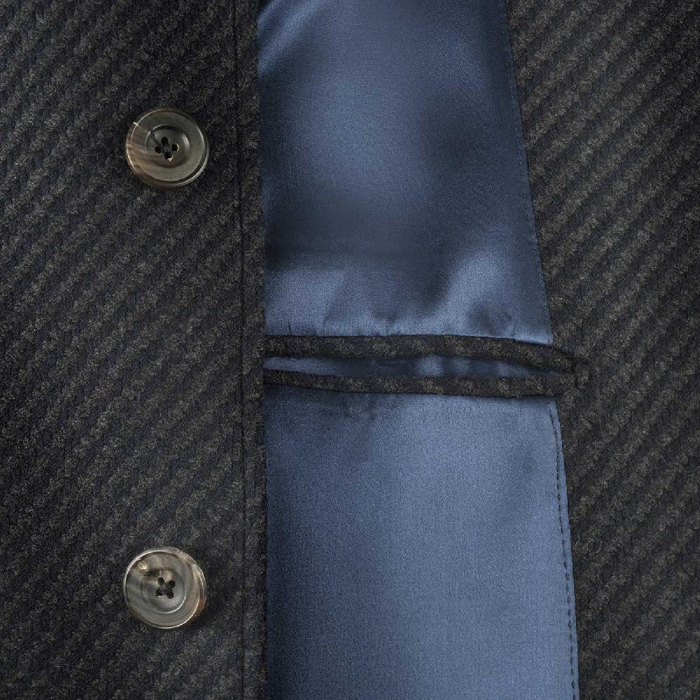 Rubinacci Vintage archive cappotto raglan in diagonale di lana skyfall blu Offerte