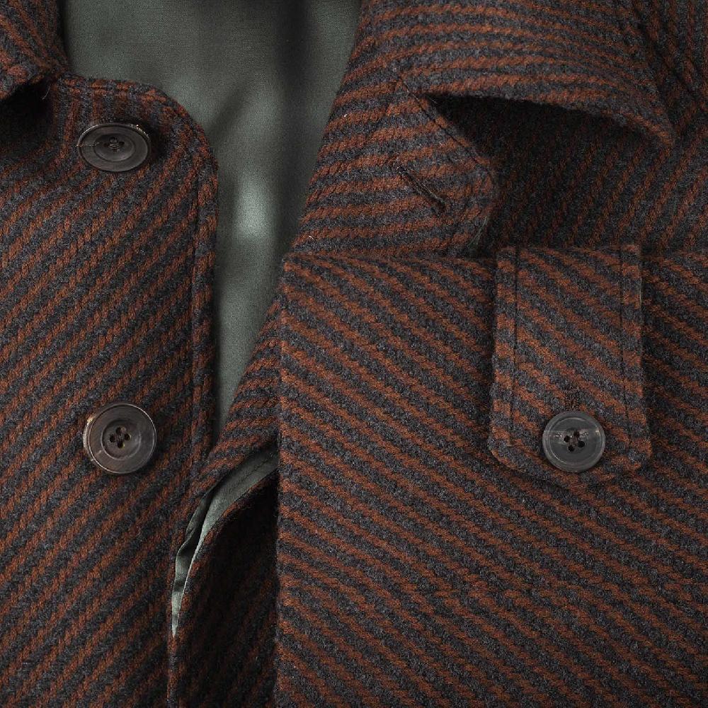 Rubinacci Vintage archive cappotto raglan in diagonale di lana skyfall marrone Hotsell