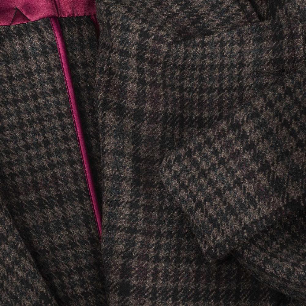 Rubinacci Vintage archive cappotto Ulster in lana e cashmere a quadri marrone Vendita Calda
