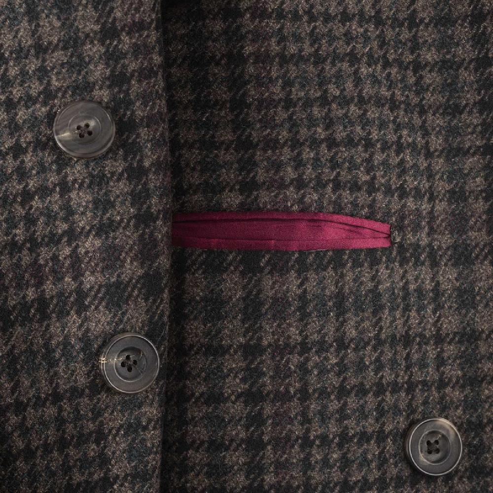 Rubinacci Vintage archive cappotto Ulster in lana e cashmere a quadri marrone Vendita Calda