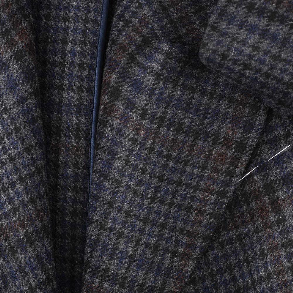 Rubinacci Vintage archive cappotto Ulster in lana e cashmere a quadri blu Vendita Economica