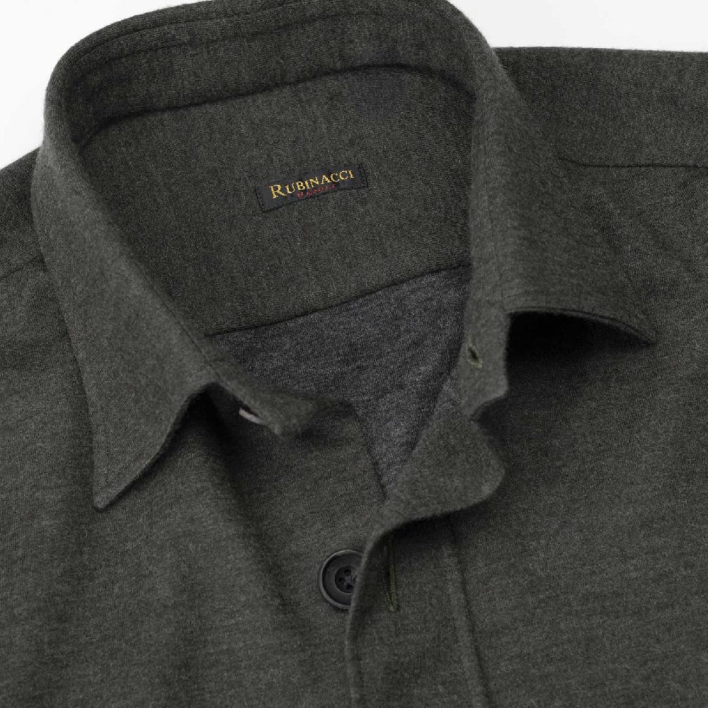 Rubinacci Overshirt in cashmere verde Qualità