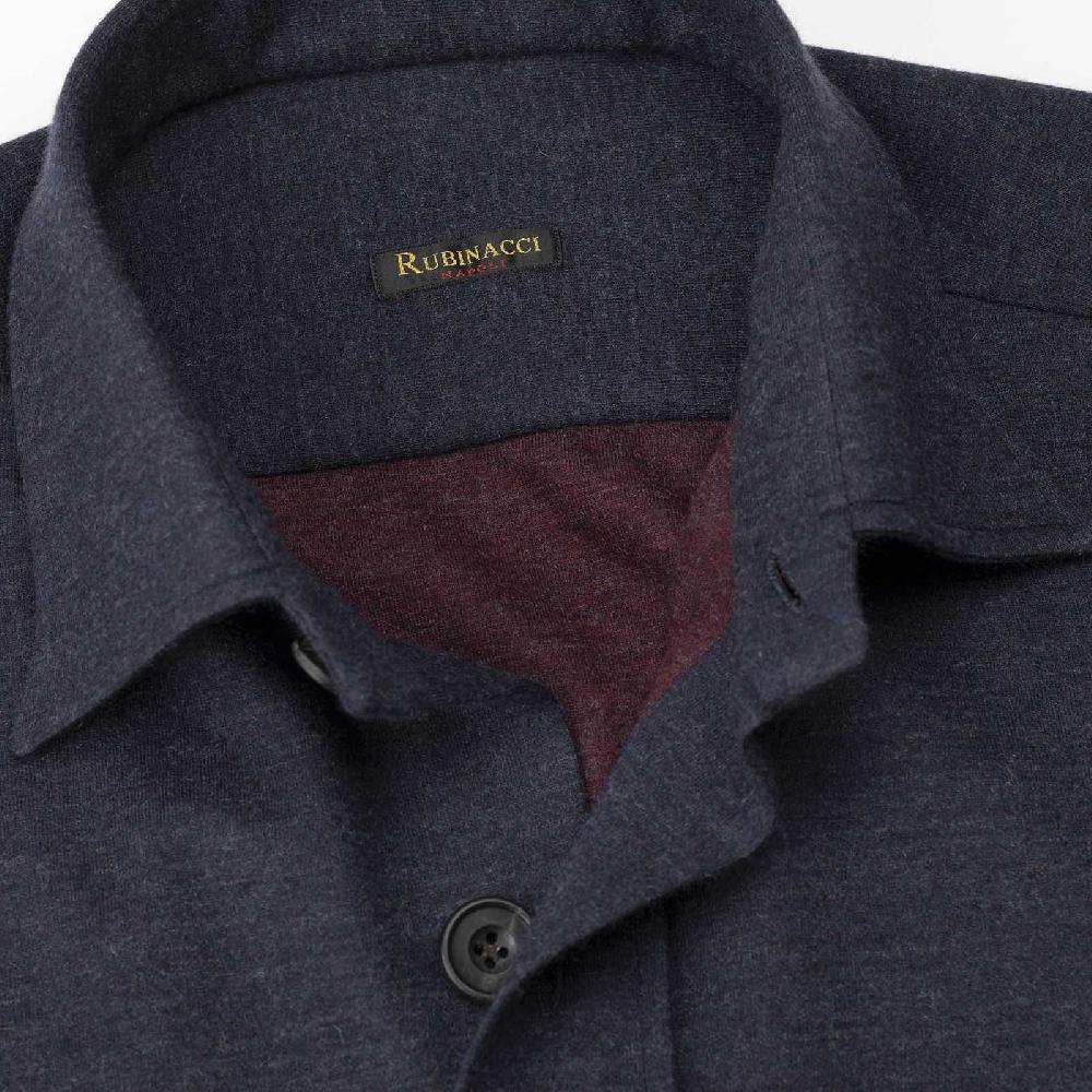 Rubinacci Overshirt in cashmere blu Vendita