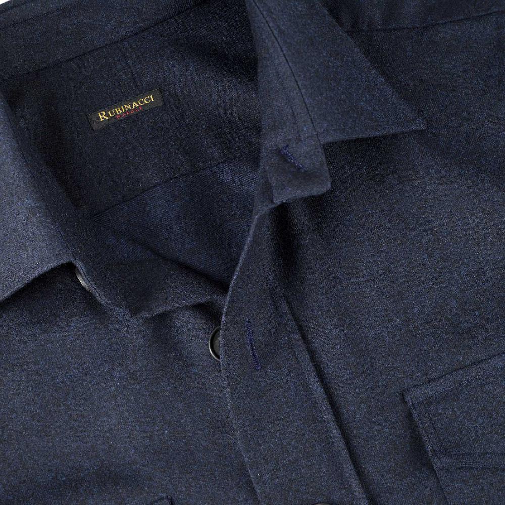 Rubinacci Sahariana in lana blu Soddisfazione Garantita
