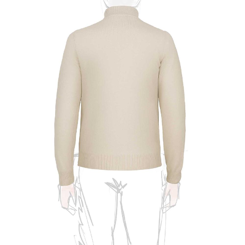 Rubinacci Collo alto in cashmere panna Vendita Calda