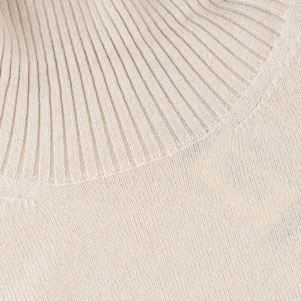 Rubinacci Collo alto in cashmere panna Vendita Calda