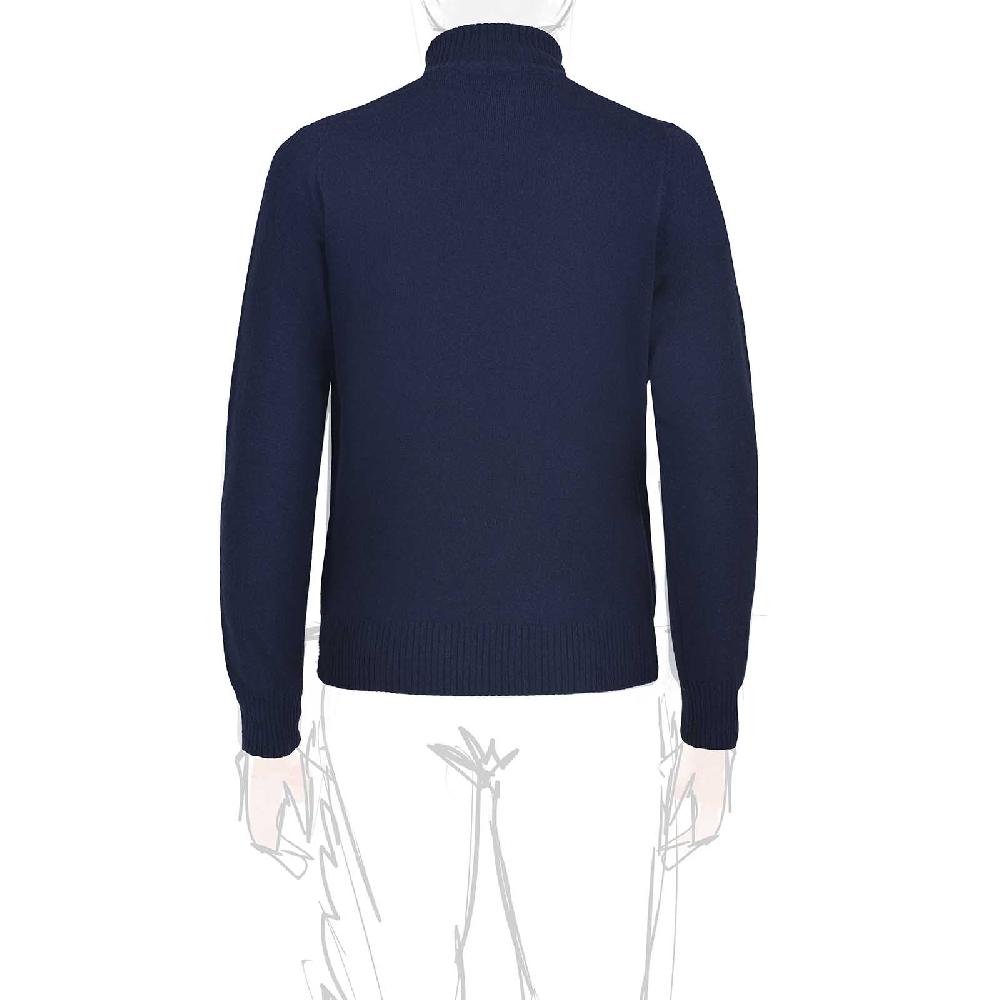 Rubinacci Collo alto in cashmere blu Saldi