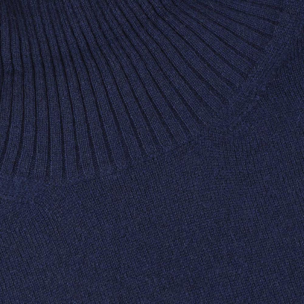 Rubinacci Collo alto in cashmere blu Saldi