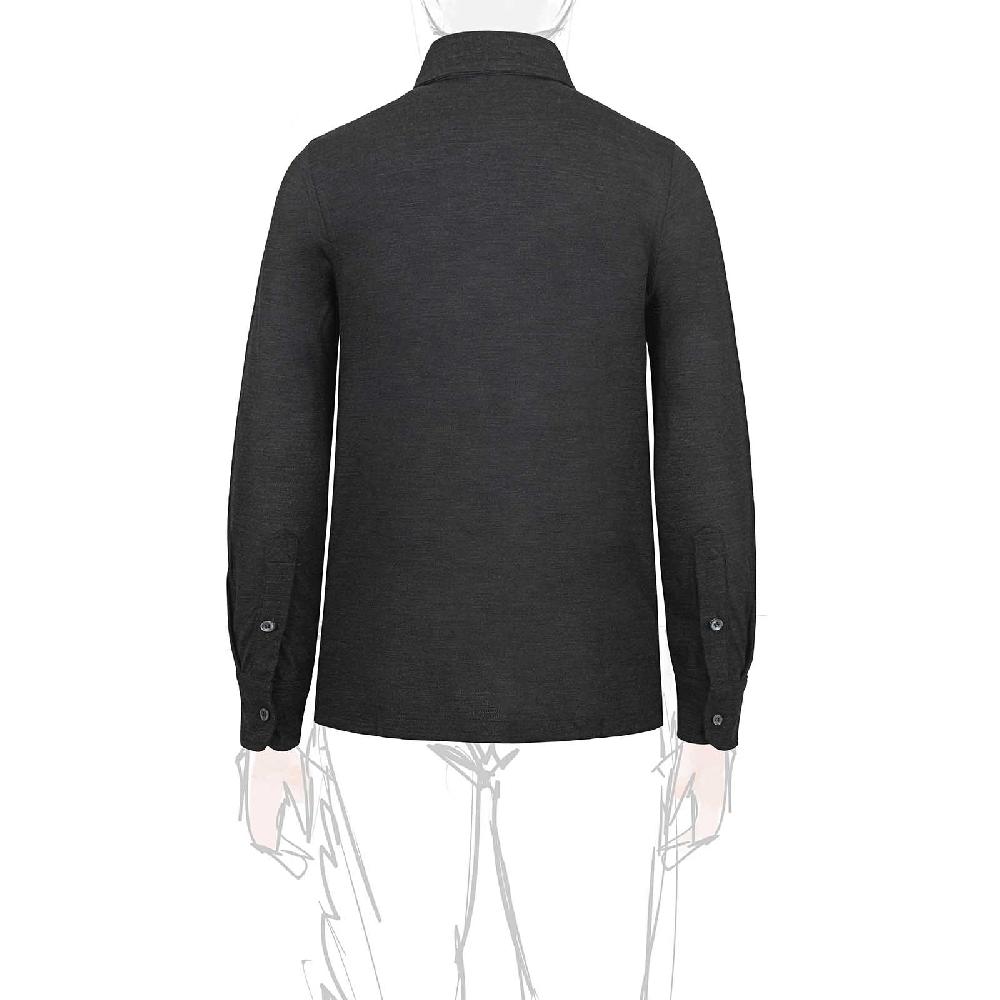 Rubinacci Camicia in piquet di lana grigio Hotsell