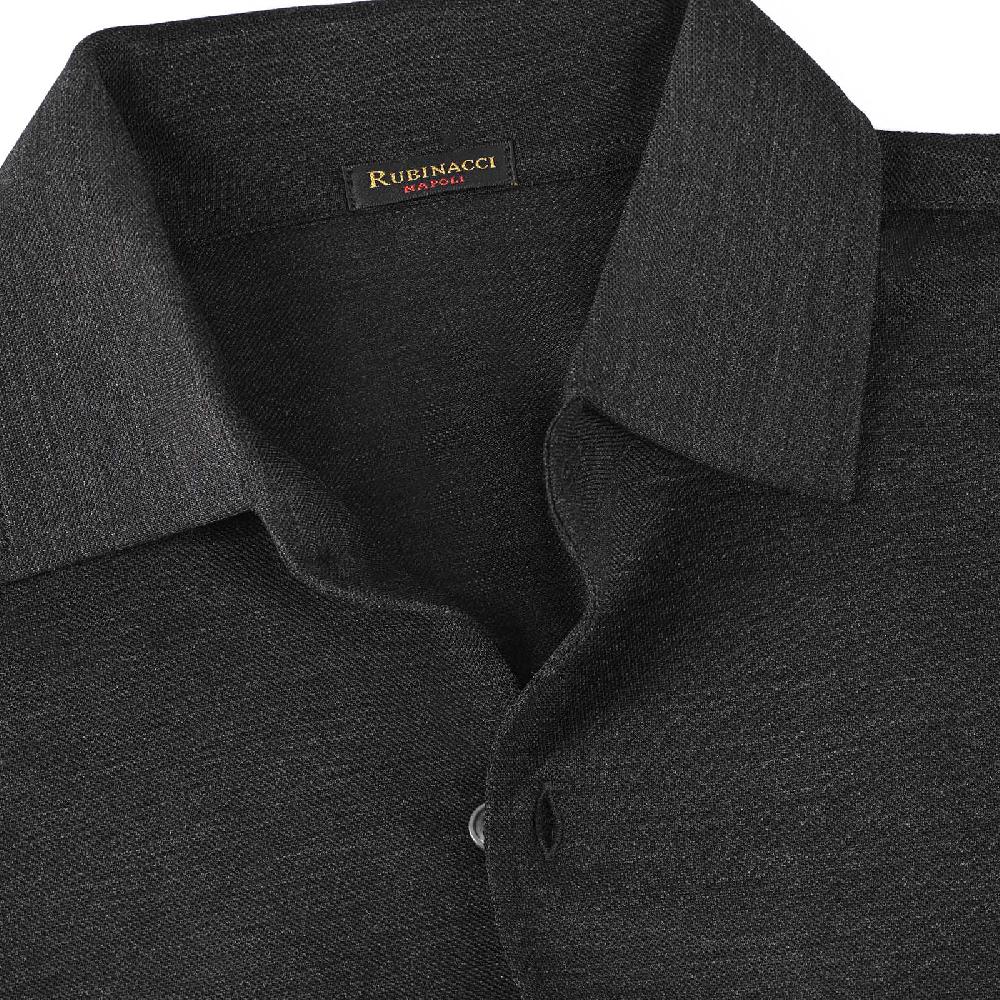 Rubinacci Camicia in piquet di lana grigio Hotsell
