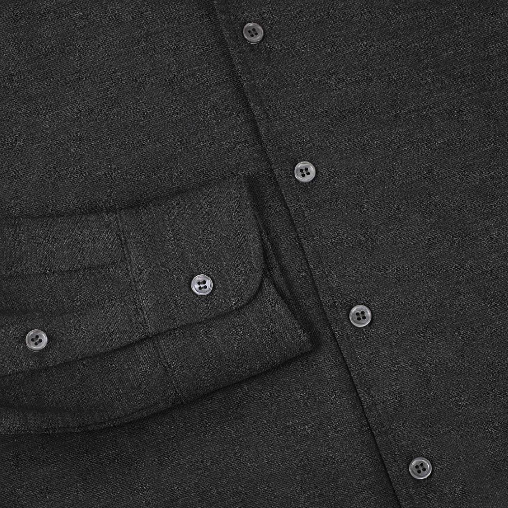 Rubinacci Camicia in piquet di lana grigio Hotsell