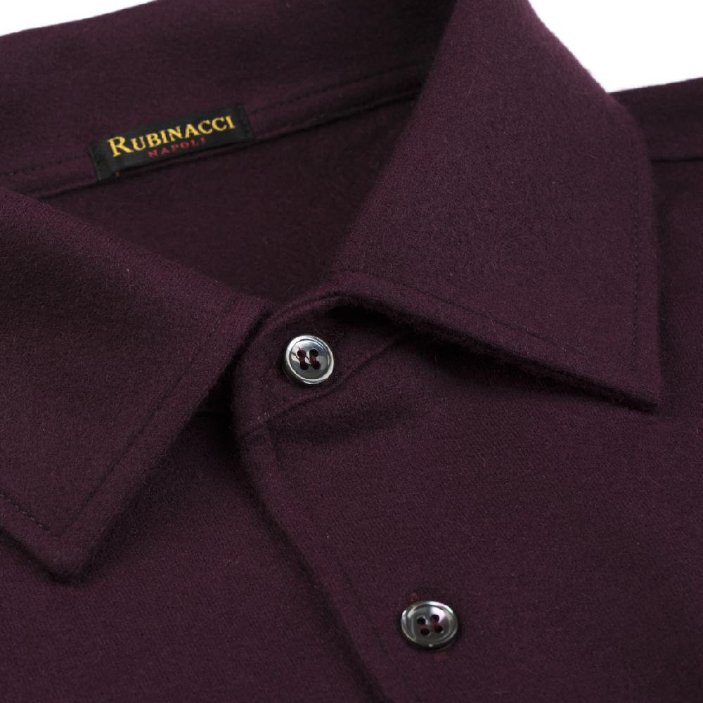 Rubinacci Camicia in cashmere vino Vendita Economica