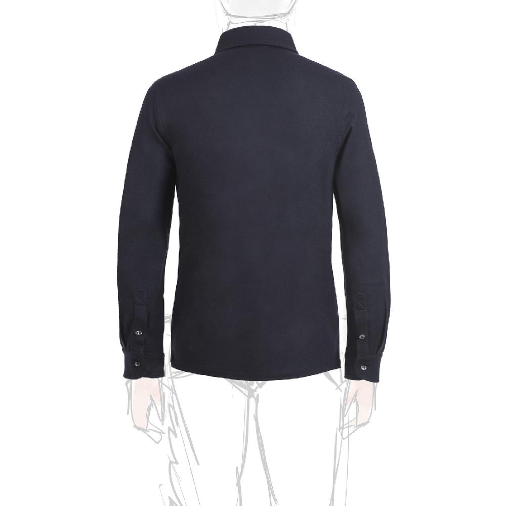 Rubinacci Camicia in cashmere blu Saldi Di Fabbrica