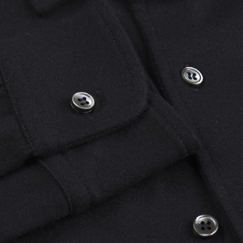 Rubinacci Camicia in cashmere blu Saldi Di Fabbrica