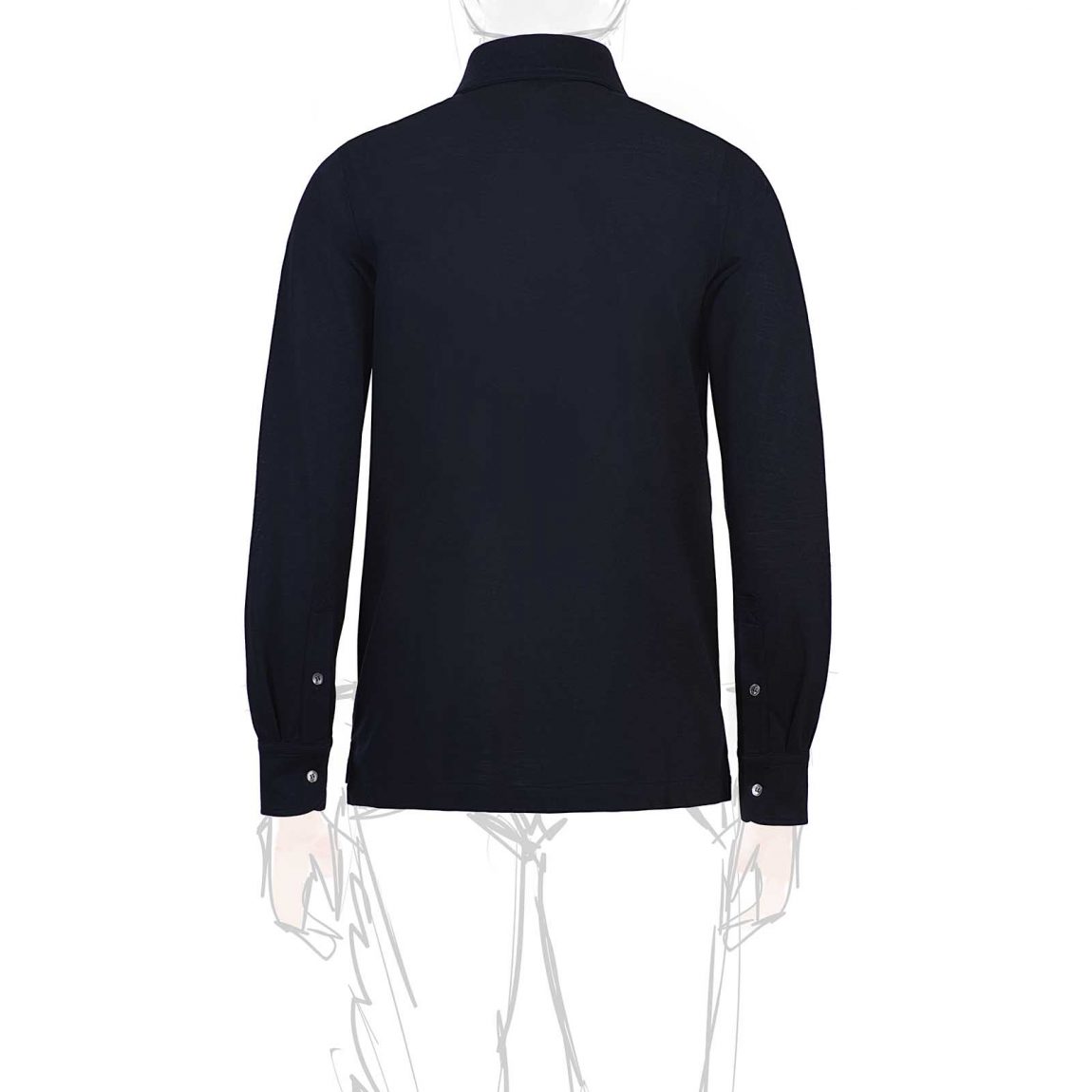 Rubinacci Camicia in piquet di lana blu navy I Più Venduti