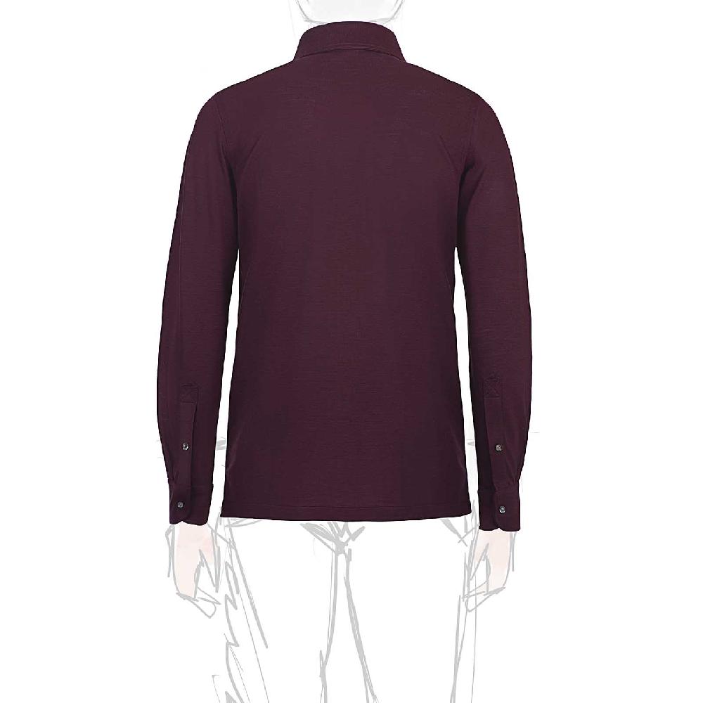 Rubinacci Camicia in piquet di lana bordeaux Vendite Flash