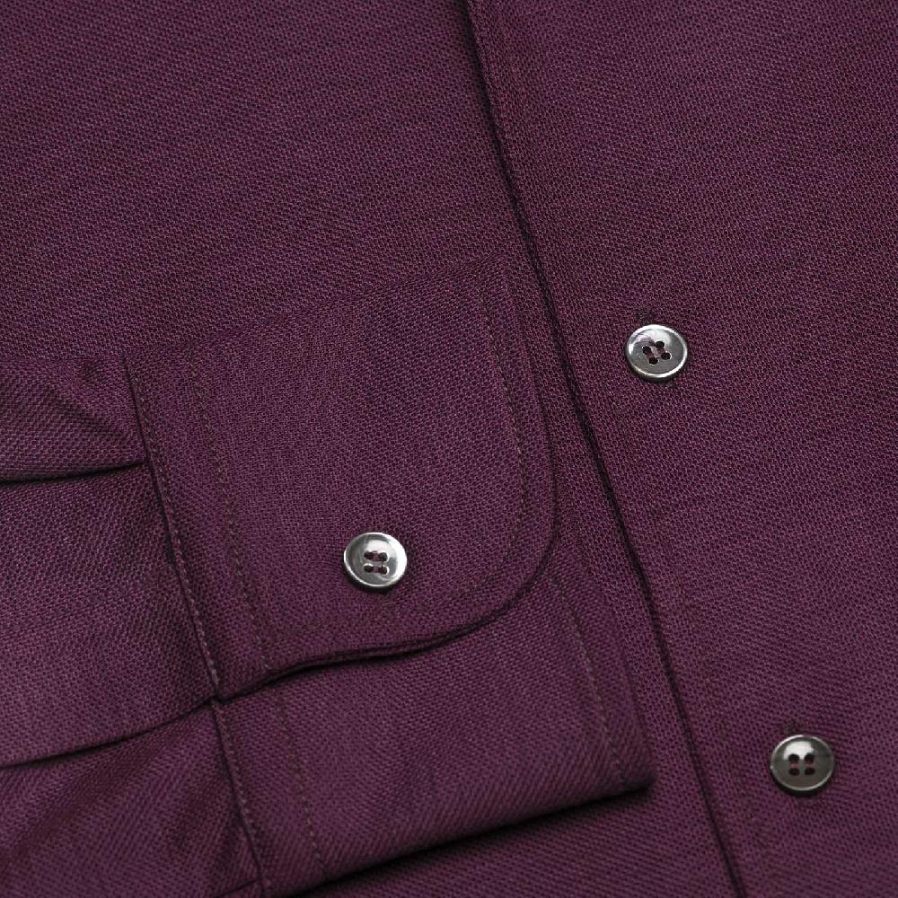Rubinacci Camicia in piquet di lana bordeaux Vendite Flash