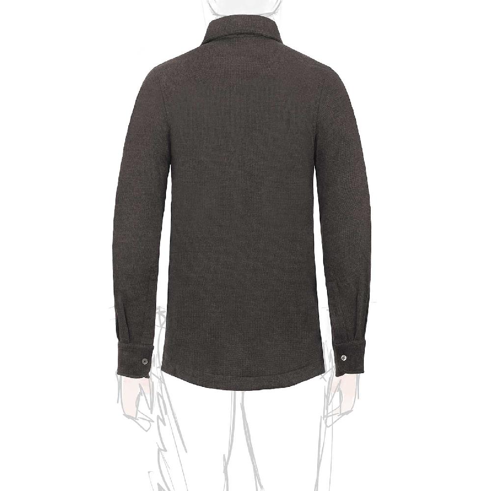 Rubinacci Camicia in cashmere a quadretti marrone e nero Negozio