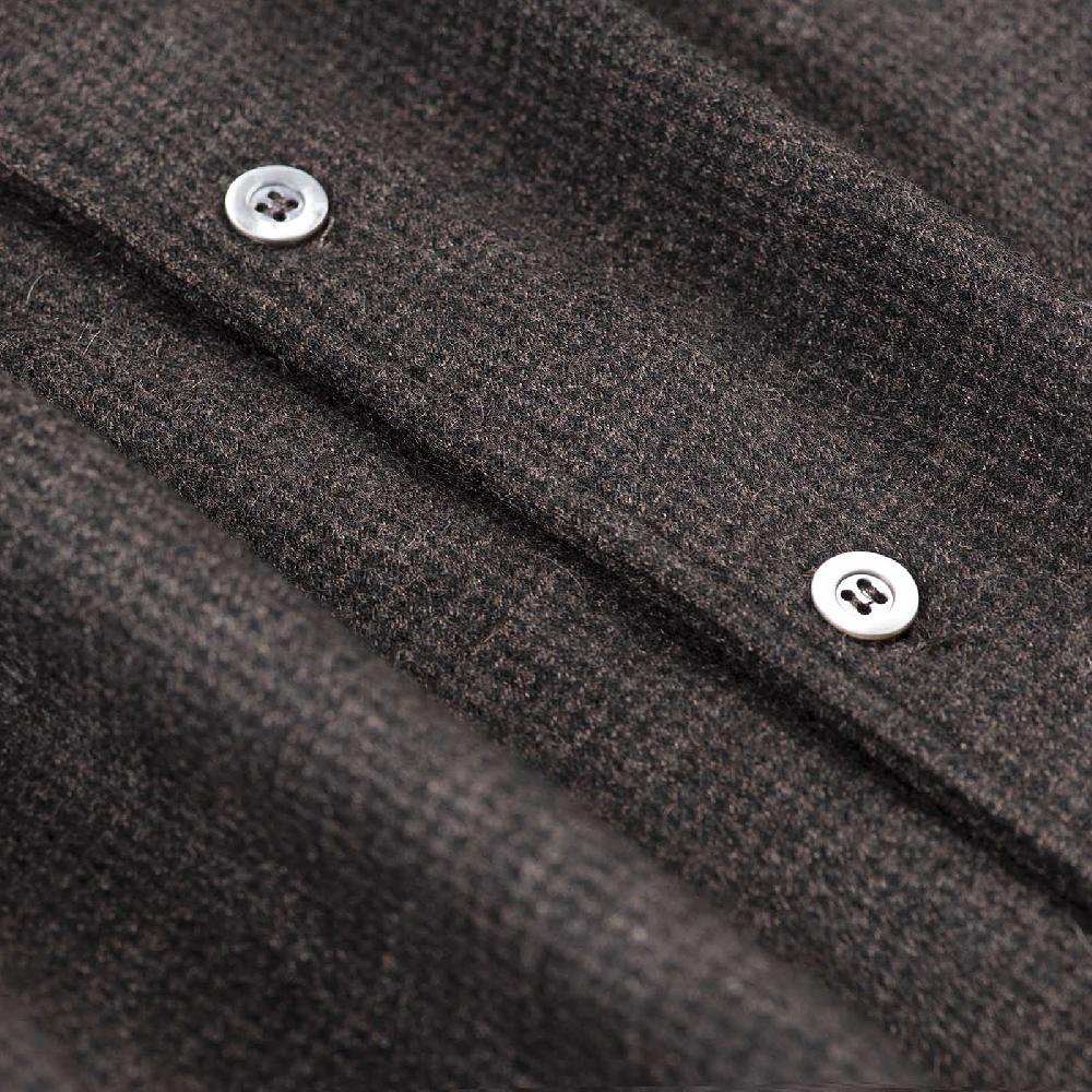 Rubinacci Camicia in cashmere a quadretti marrone e nero Negozio