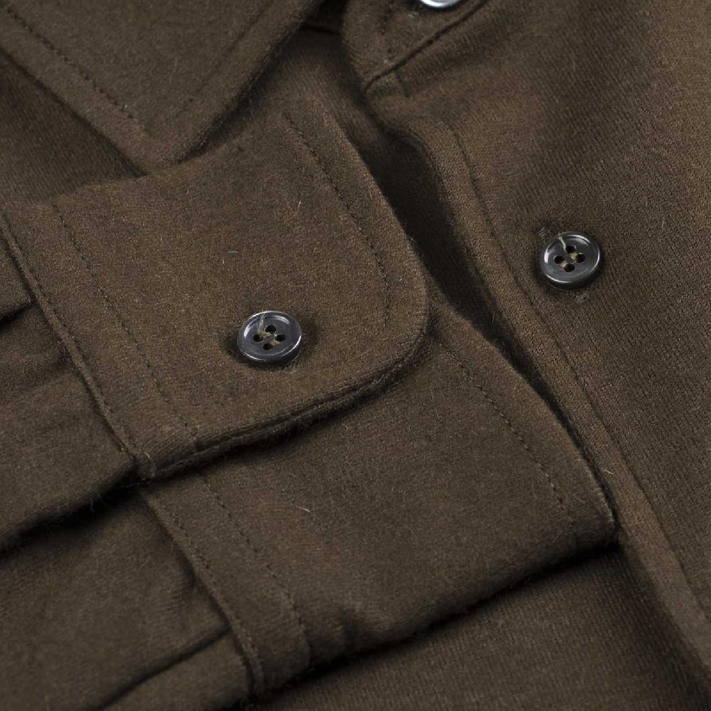 Rubinacci Camicia in cashmere verde militare In Saldo
