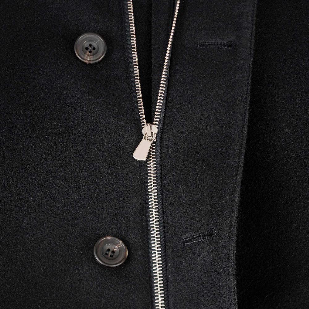 Rubinacci Giaccone lana e cashmere con pelliccia nero Moda