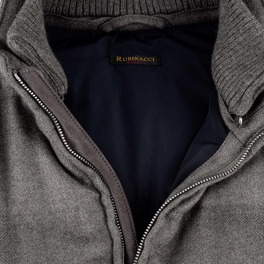 Rubinacci Gilet trapuntato lana e cashmere tortora Italy