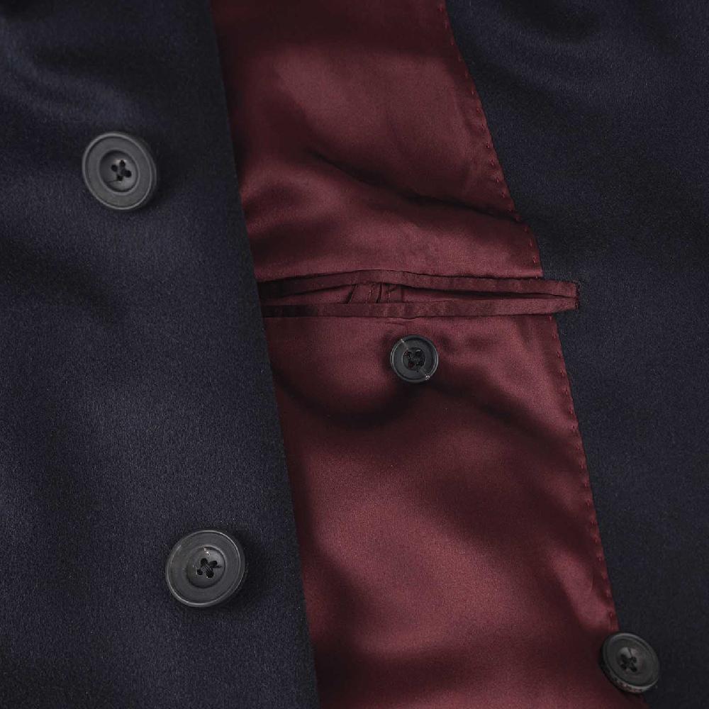 Rubinacci Cappotto in cashmere blu In Linea
