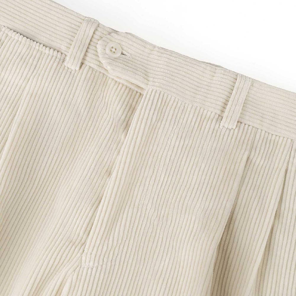 Rubinacci Pantalone 2 pinces in velluto a coste latte Convenienza
