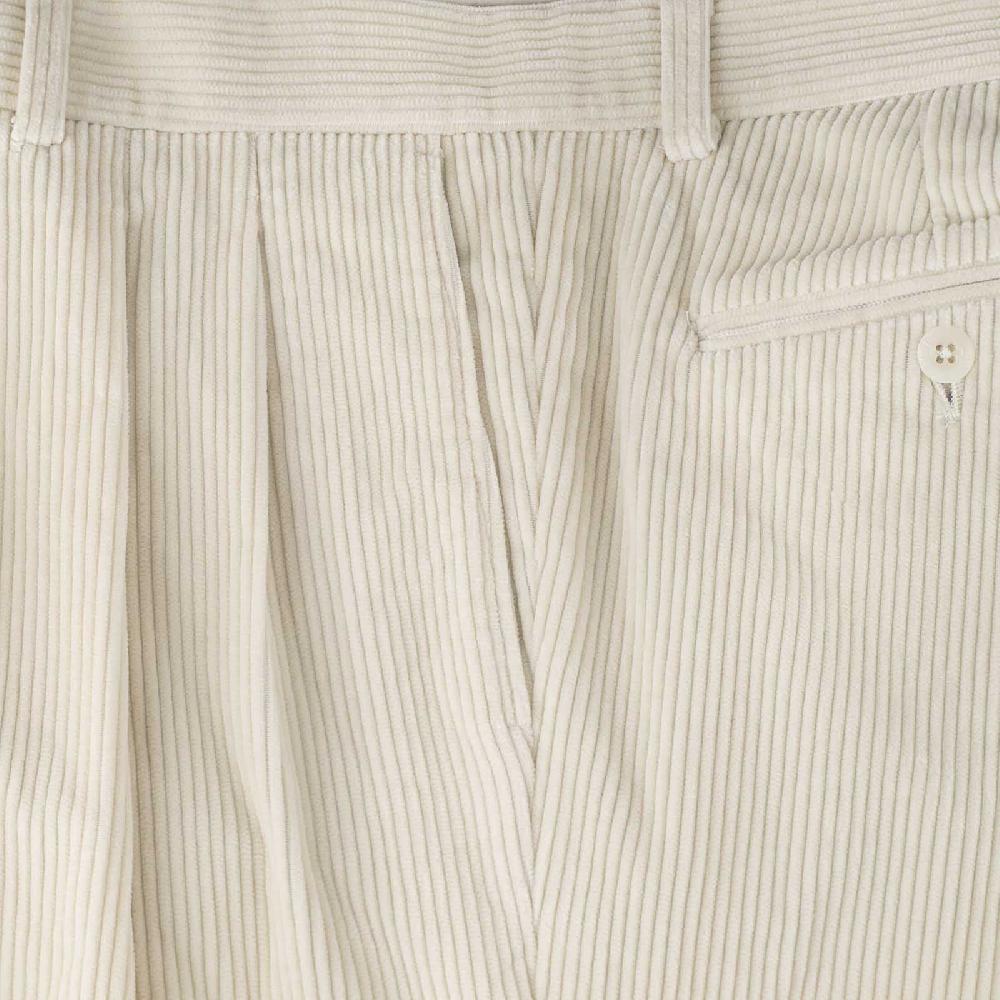 Rubinacci Pantalone 2 pinces in velluto a coste latte Convenienza