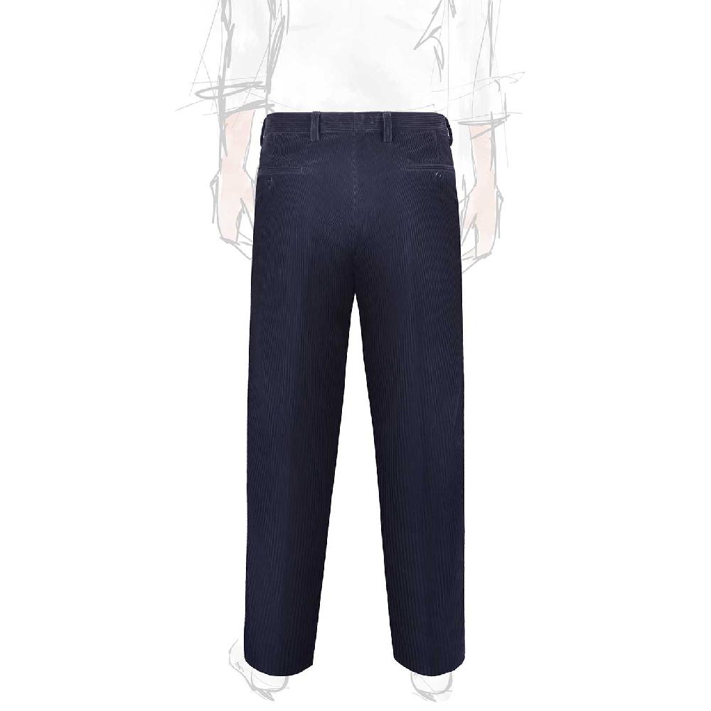 Rubinacci Pantalone in velluto a coste blu notte Offerta
