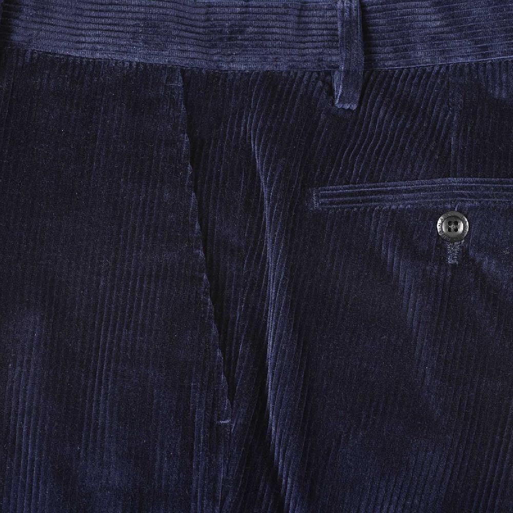 Rubinacci Pantalone in velluto a coste blu notte Offerta