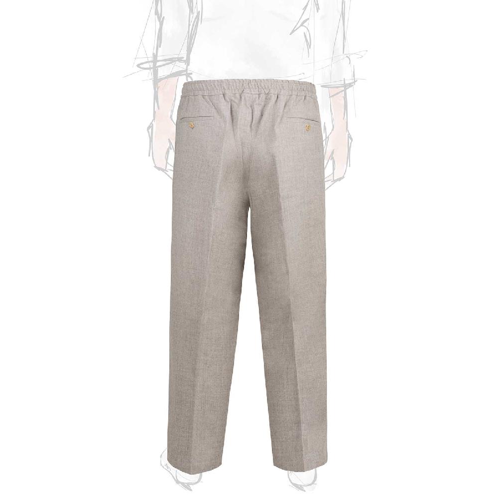 Rubinacci Pantalone leisure in lana beige Economico