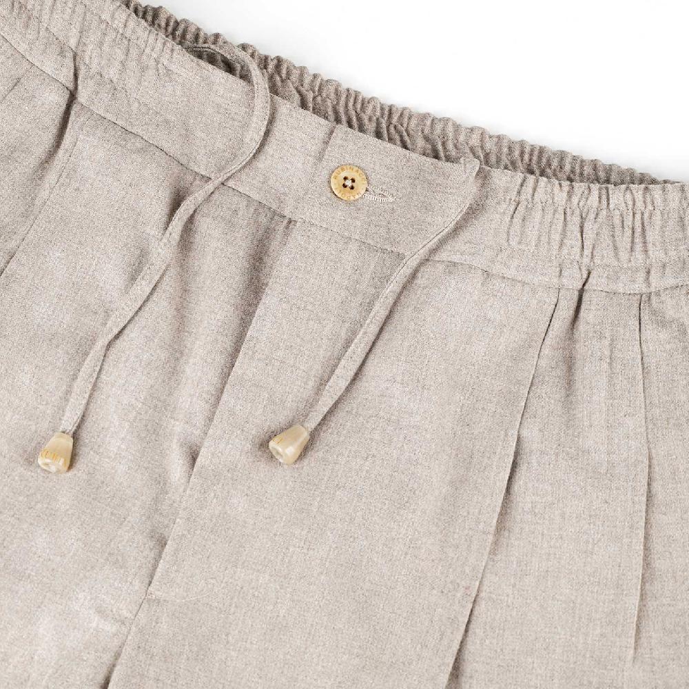 Rubinacci Pantalone leisure in lana beige Economico