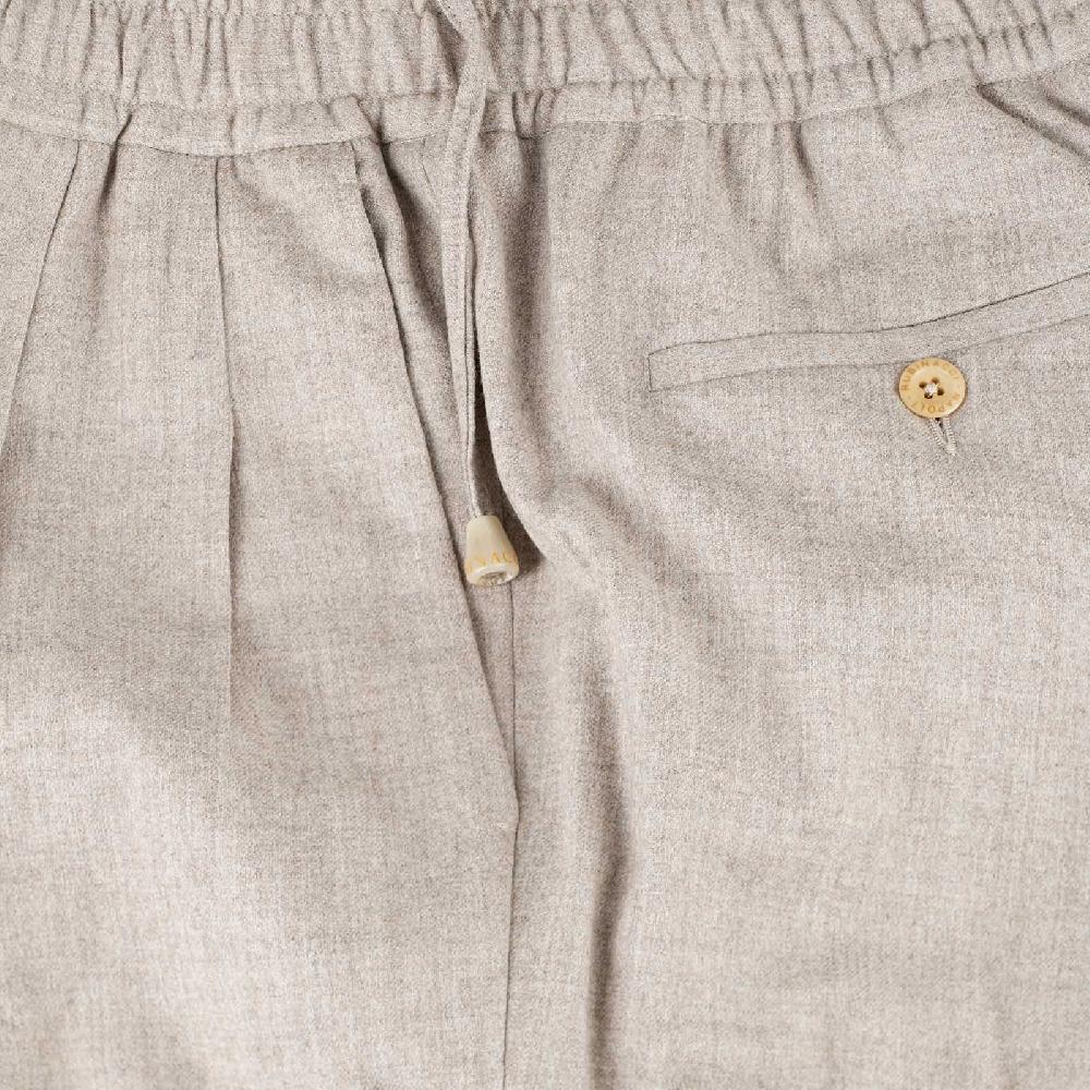 Rubinacci Pantalone leisure in lana beige Economico