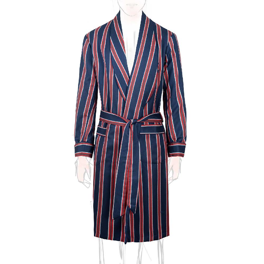 Rubinacci Vestaglia in lana e cashmere regimental Outlet