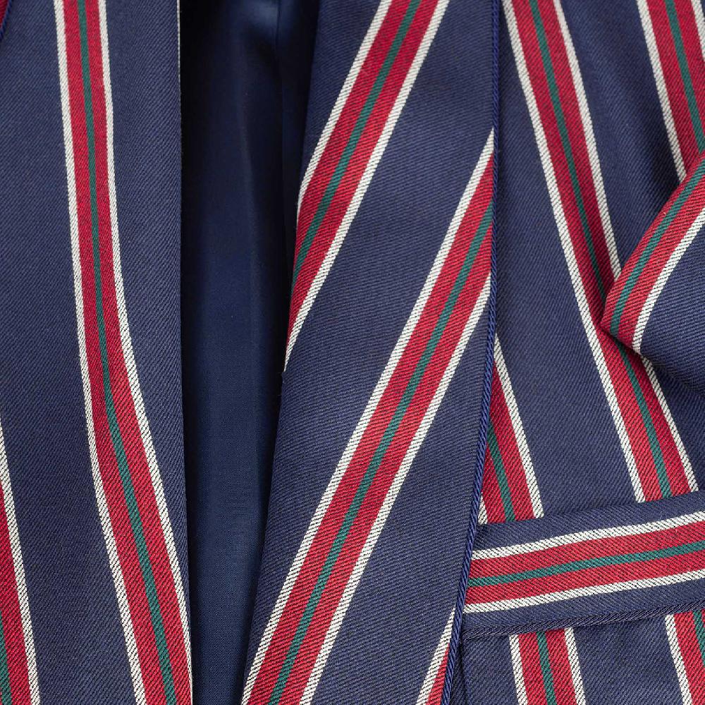 Rubinacci Vestaglia in lana e cashmere regimental Outlet