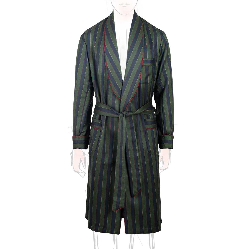 Rubinacci Vestaglia in lana e cashmere rigata In Vendita