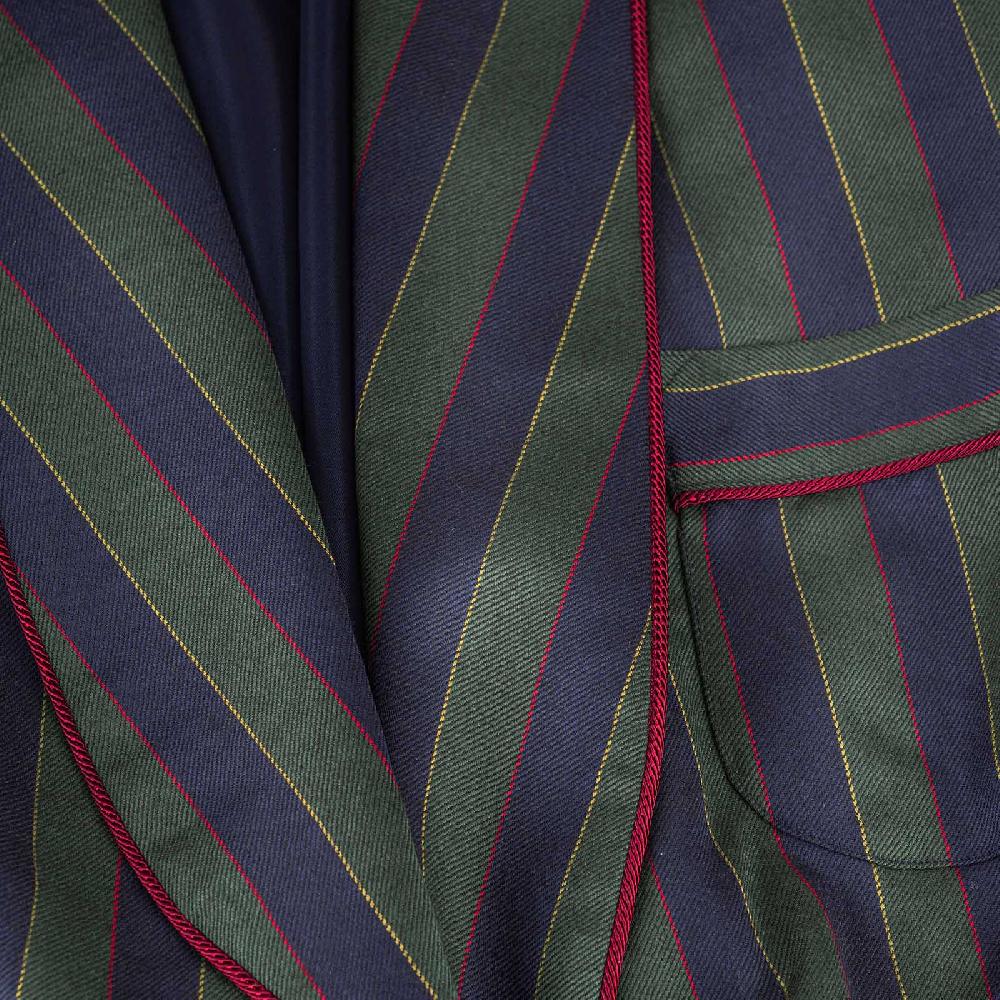 Rubinacci Vestaglia in lana e cashmere rigata In Vendita