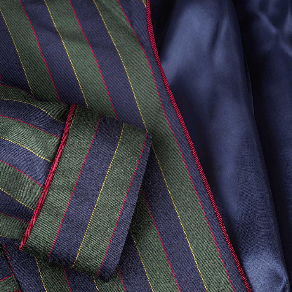 Rubinacci Vestaglia in lana e cashmere rigata In Vendita